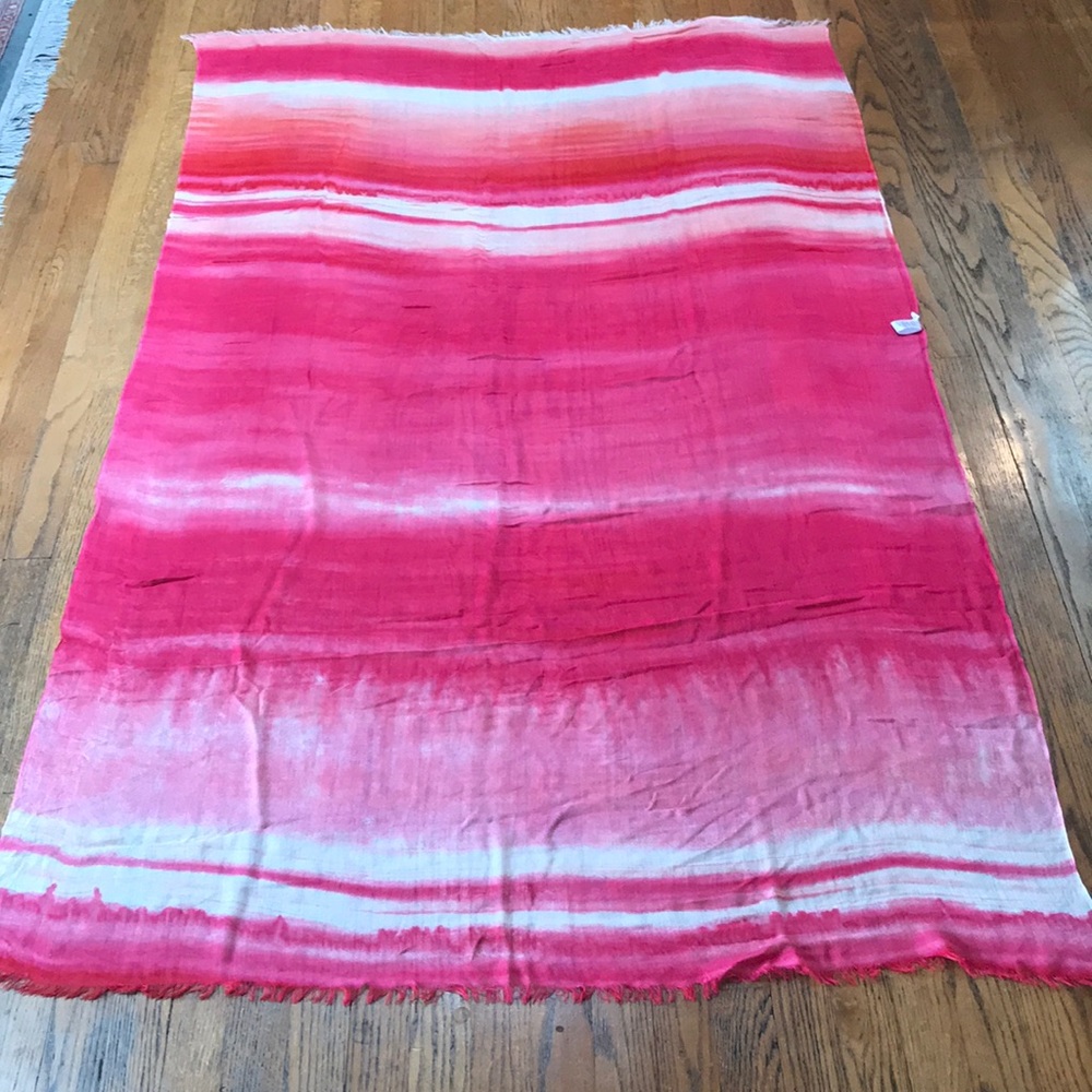 Watercolor viscose scarf. 72”x43.5” - Picture 2 of 5